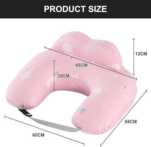 Miniatura 7 de Almohada de lactancia para lactancia, almohadas de lactancia materna para más apoyo para mamá y bebé, con valla de seguridad para bebé, correa de