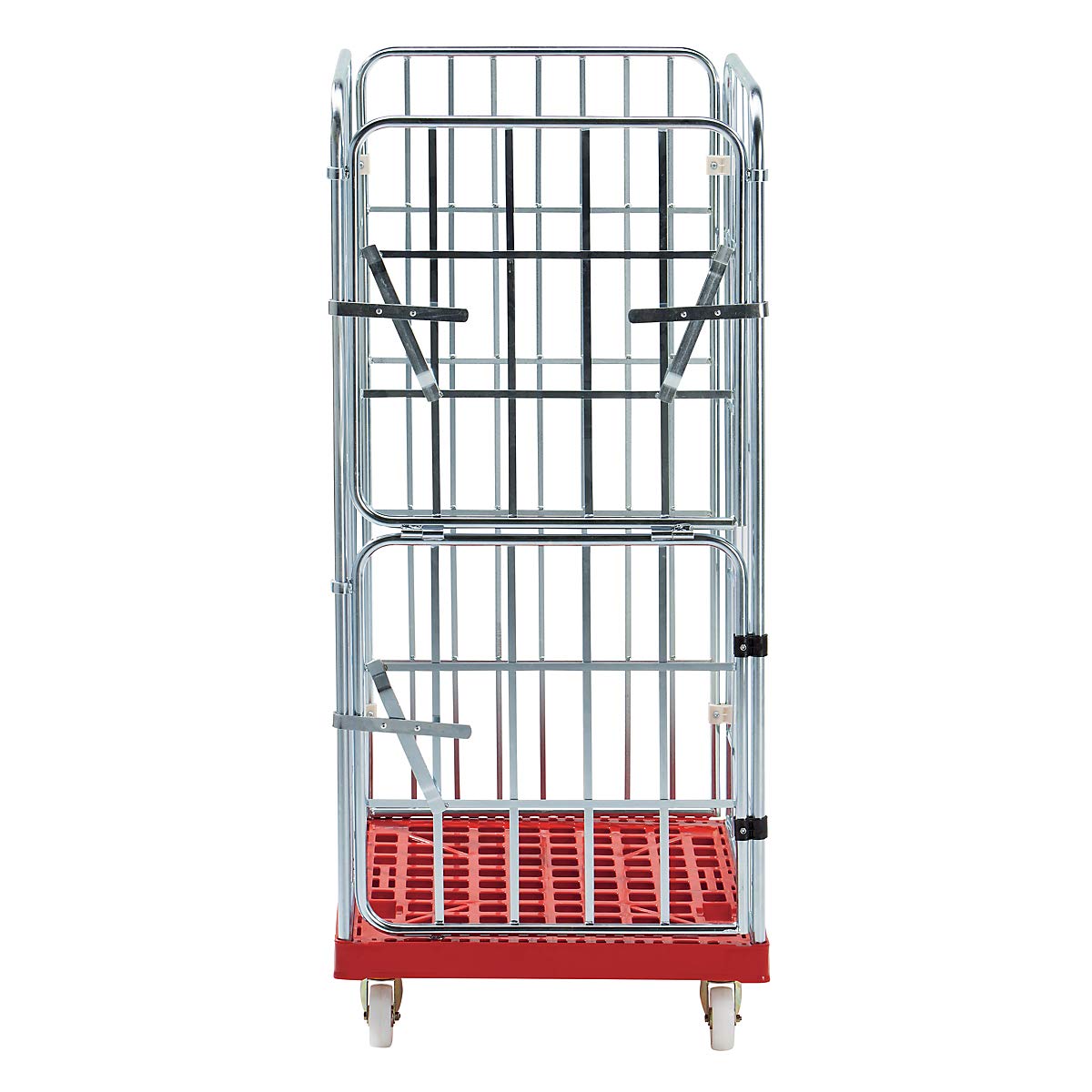 FRANKEL kaiserkraft | Roll-conteneur MODULAIRE | Socle Roulant en Plastique | grillagé sur 4 côtés | Socle Bleu foncé