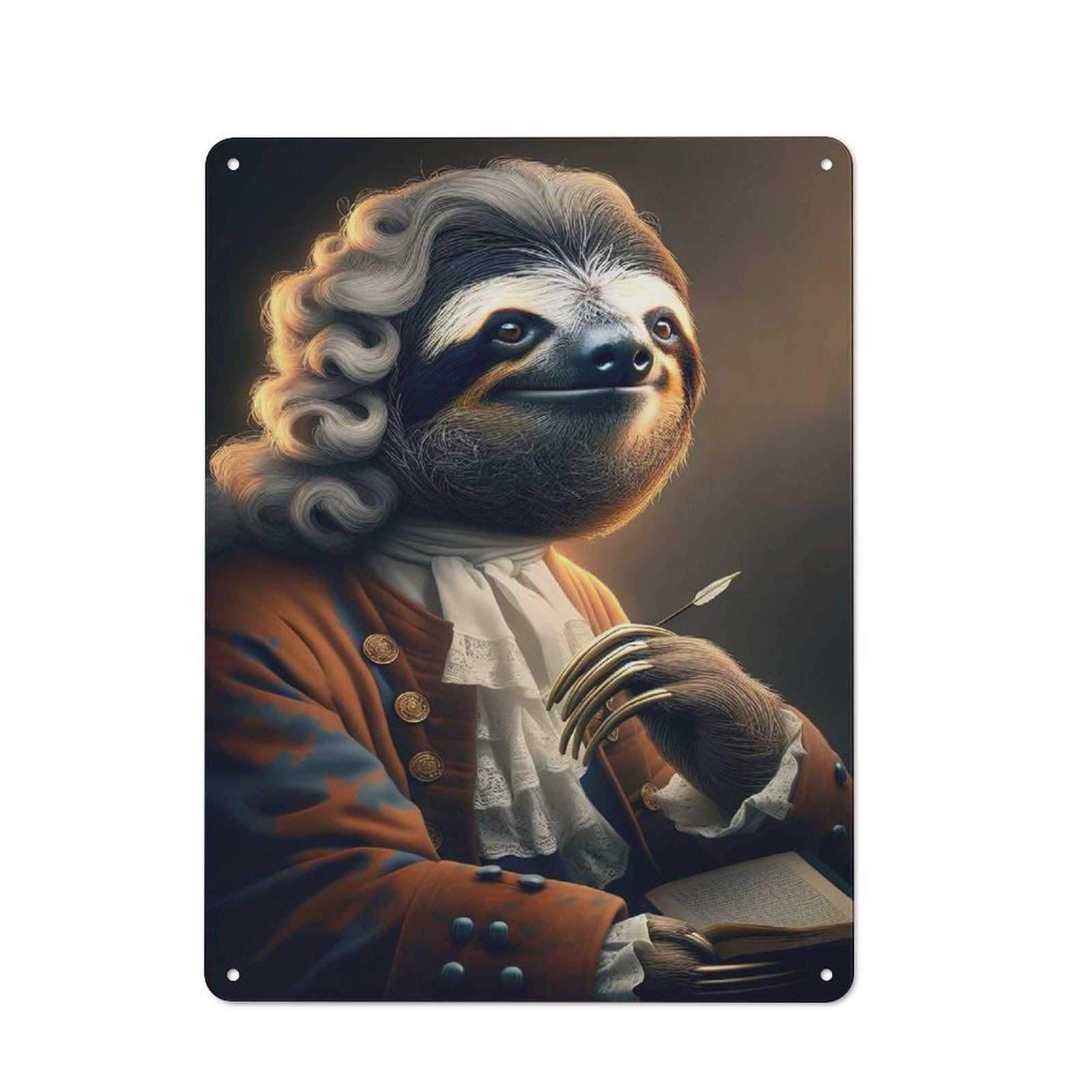 Junmoney Sloth As A Philosopher Vintage Metal Plaque 40X30cm For Dining Room Or Kitchen, For Dining Room Decor Fans