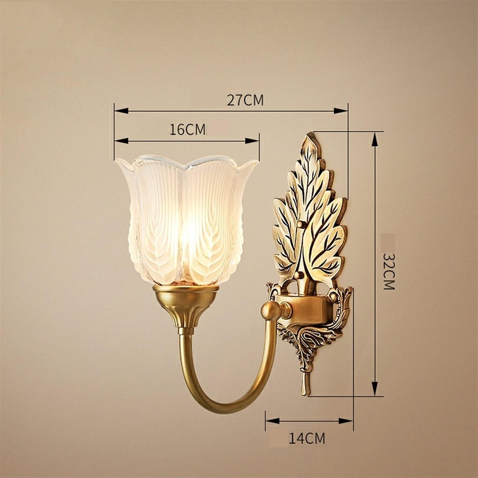 Applique da Parete per Interni Stile retrò in Ottone E Vetro per Bagno Lampade da Parete Moderne per Sala da Pranzo/Soggiorno Corridoio Balcone Stile Rustico