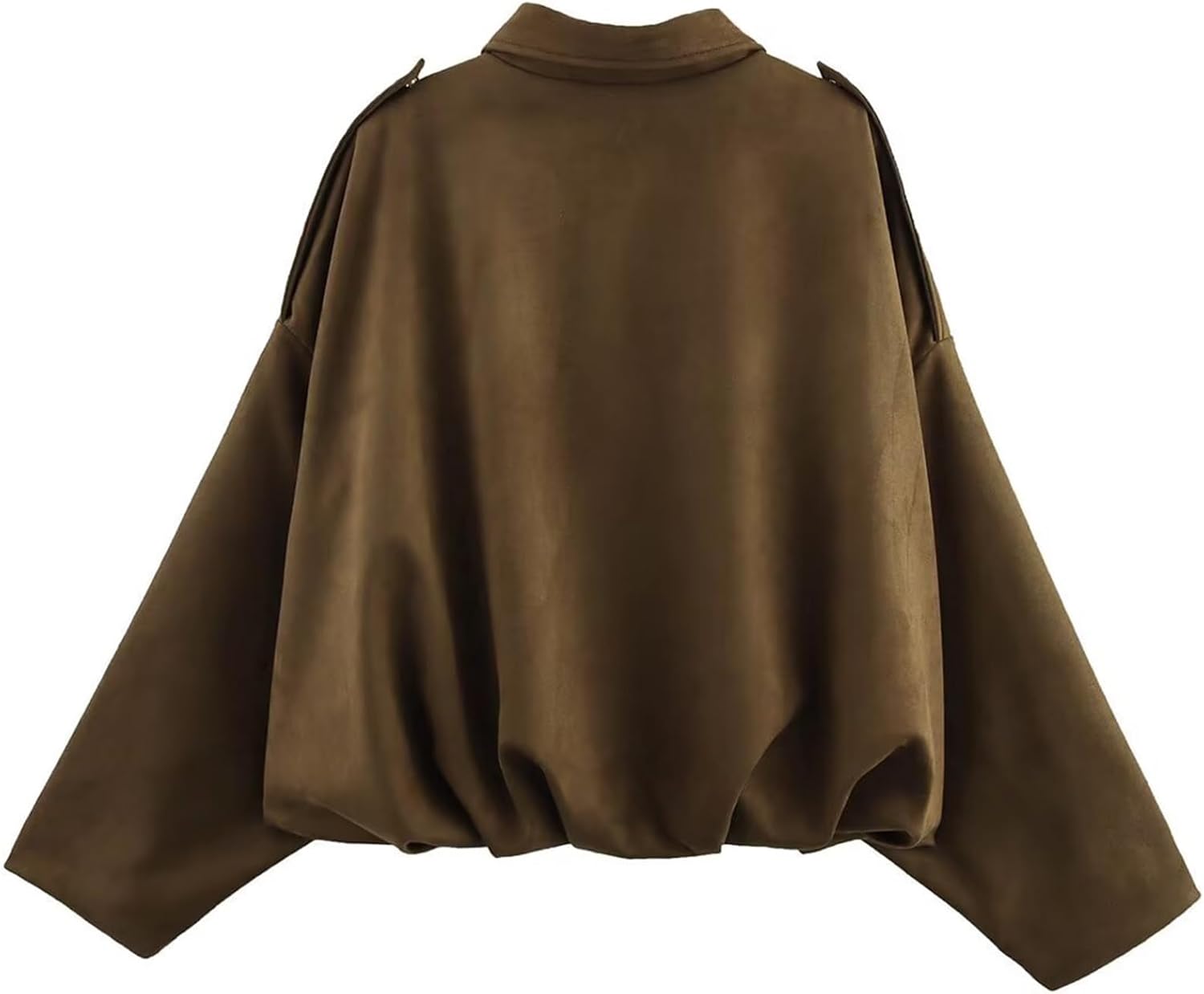 Csvinkiko Women’s Faux Suede Bomber Jacket Oversized Pilot Coats Fall Lapel Zip Up Motorcycle Streetwear Outerwear