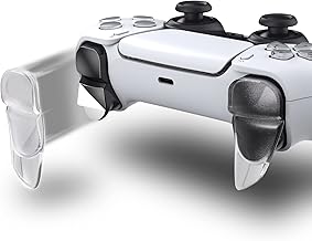 PlayVital BLADE 2 Pairs Shoulder Buttons Extension Triggers for ps5 Controller, Game Improvement Adjusters for ps5 Controller, Bumper Trigger Extenders for ps5 Edge Controller - Semi-Transparent Clear
