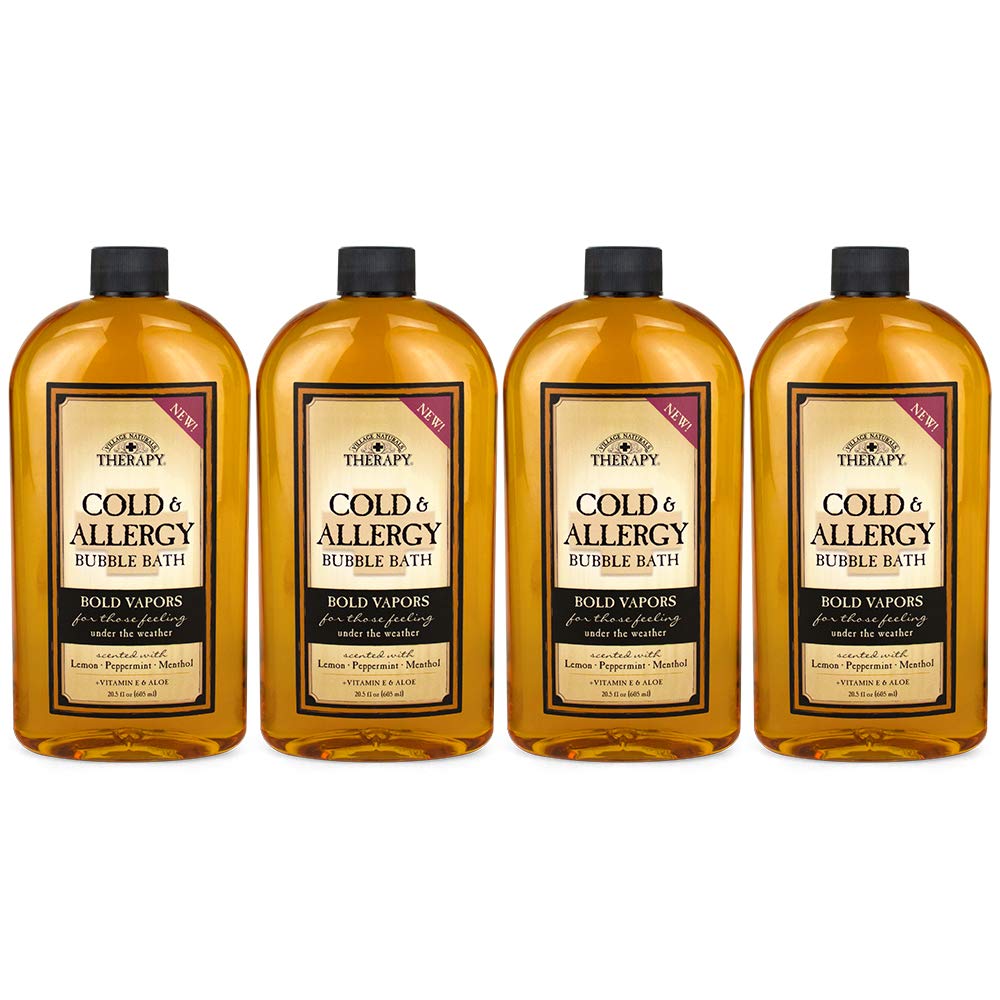 Village Naturals TherapyCold & Allergy Bubble Bath, 20 oz, Pack of 4