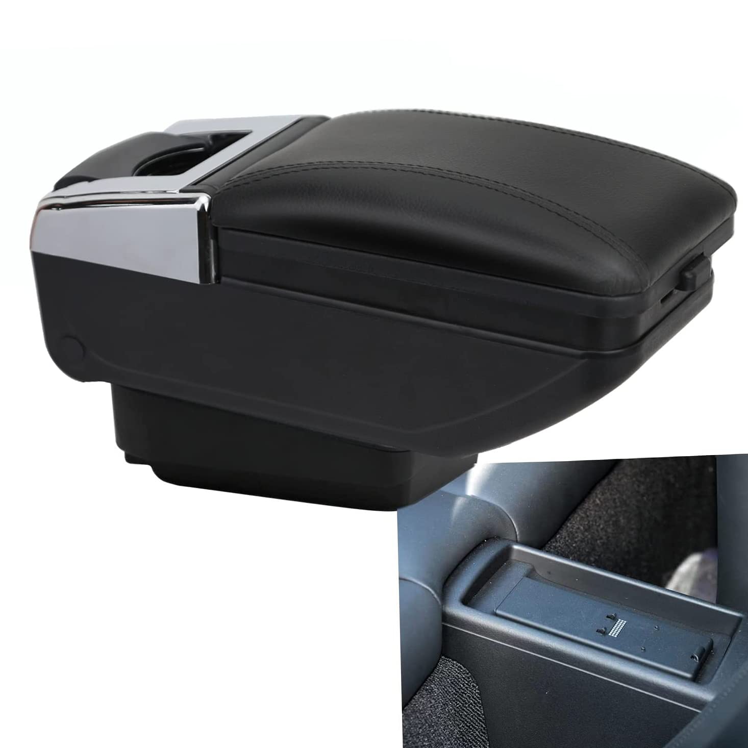 Compatible with Audi TT Armlehnen Mittelarmlehne Armauflage Armlehne Staufach Schwarz