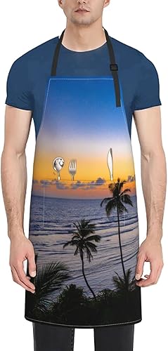 Miniatura 8 de Delantales personalizados con dos bolsillos delantal personalizado para hombres diseño de tu propia foto logotipo nombre delantal de chef longitud