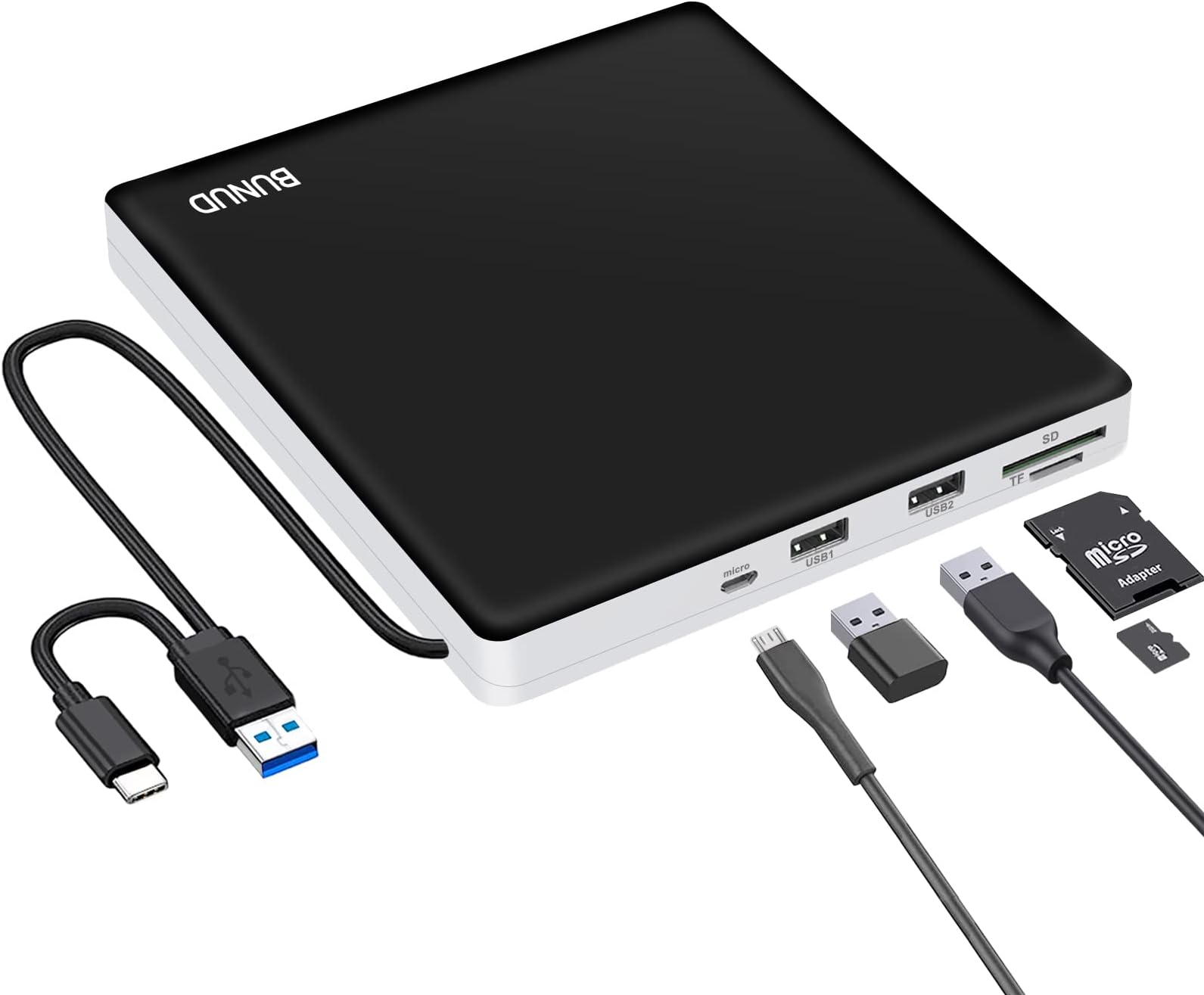 External CD DVD Drive, USB 3.0 & TypeC CD/DVD RW ROM Burner Rewriter Writer Reader with SD/TF