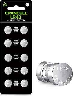 AG12 Battery 386 sr43 Battery L1142 Battery LR43 D386 L1142 D301 186 SR43 1.5v Alkaline Button Batteries (10 Count)