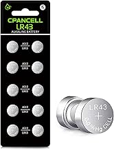 CPANCELL 10 x LR43 AG12 D386 LR1142 D301 186 SR43 1.5V Button Cell Batteries