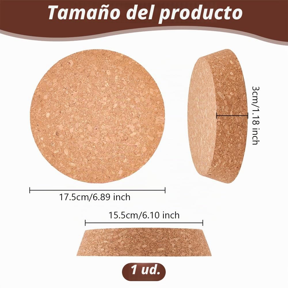 OLYCRAFT Tapones de Corcho de Madera 15,5 a 17,5 cm, Cónicos Grandes para Botellas de Vino, Tarros, Cocina y Boda