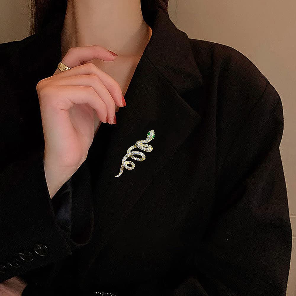 Broche con Forma de Serpiente para Mujer, Estilo Punk, Animal, Solapa, Regalo para Fiesta de Halloween