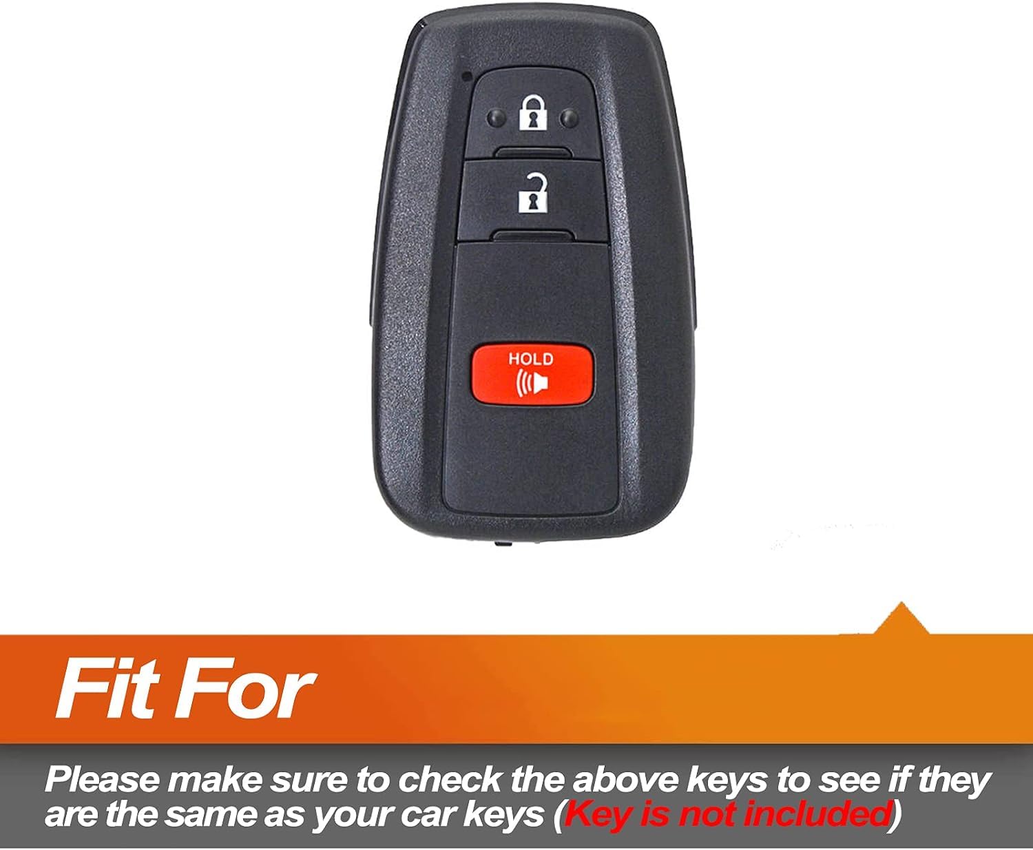 Funda para llavero de piel auténtica compatible con Toyota Camry Corolla RAV4 Highlander Avalon Prius C-HR 4Runner Tacoma Tundra, funda inteligente de 3/4 botones con llavero, protección completa