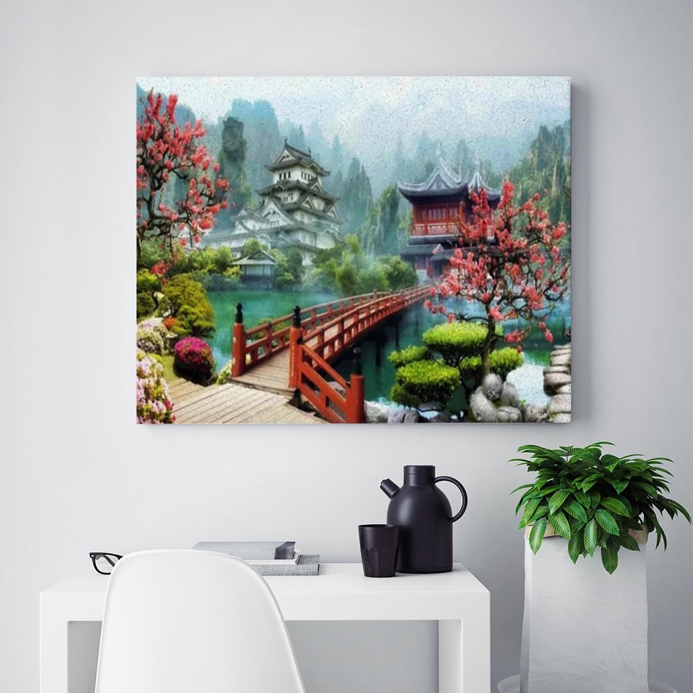 Shixpiov Peinture Par Numéros Adulte – Ginkgo Biloba Vert, 40x50 Cm, Toile Sans Cadre, Pinceaux Et Acryliques Inclus