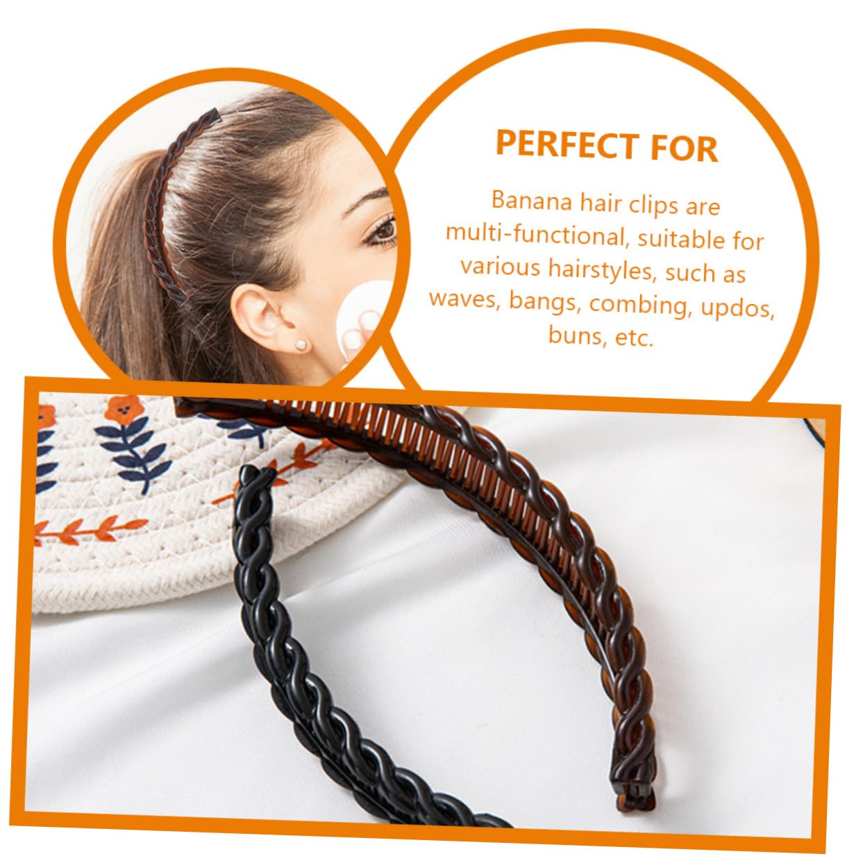 Pinzas Tipo Banana Cabello 12 Piezas de Plástico para Mujer | Estilo Simplicity, Uso Personal en Casa, Operación Sencilla y Estructura Resistente