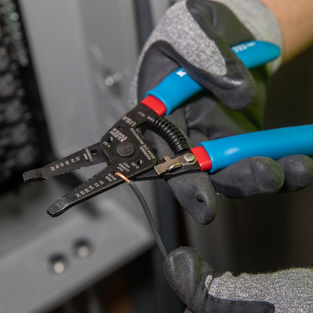 Ściągacz izolacji i obcinacz do drutu litego 20-30 AWG i 22-32 AWG KLEIN TOOLS 11057, niebieski