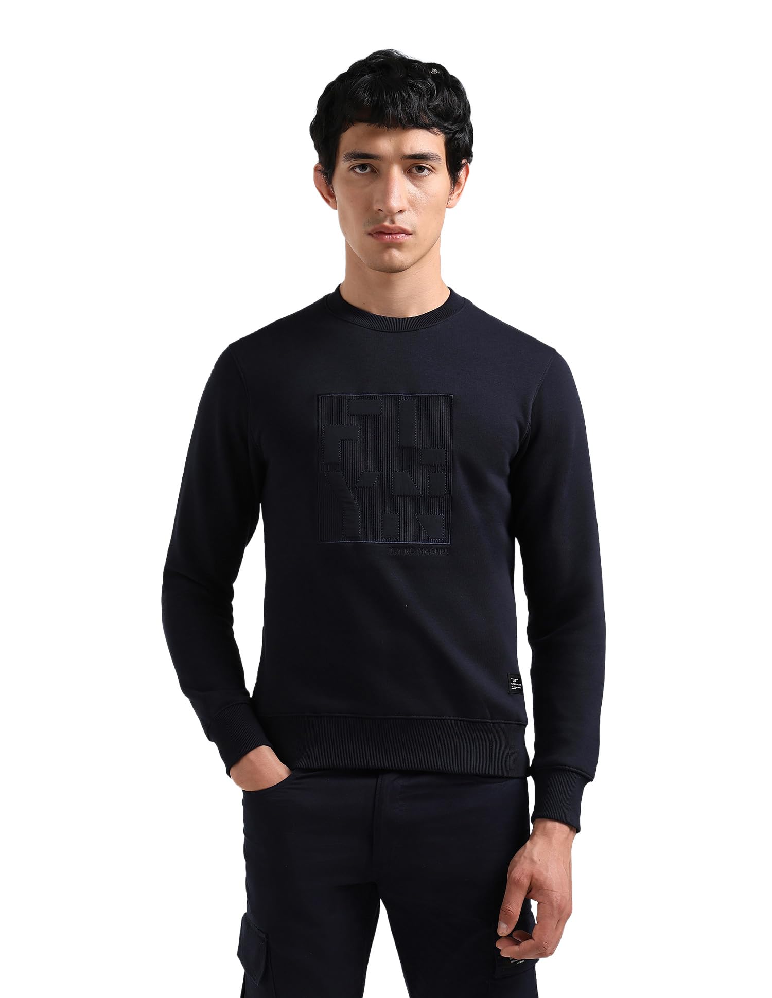 flying machine Men's Regular Fit Sweatshirt| Fabric Decoration-picture-23