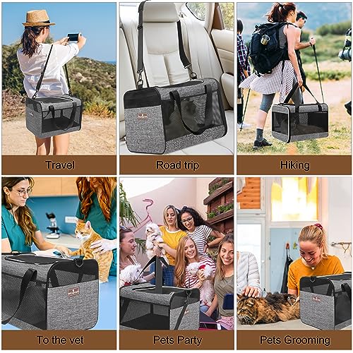 HiCaptain Bolsa De Transporte Para Gatos, Transportadora Leve E Macia Para Gatos Com Janela De Malha