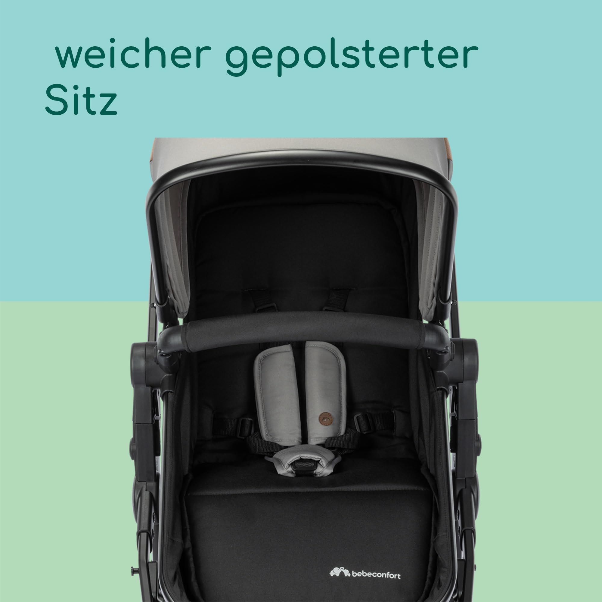 Bebeconfort Haze Trio Lux 3 in 1 Baby Kinderwagen mit i-Size Kindersitz, 0–4 Jahre, 22 kg, Kompakt Klappbar, Leichtes Set, Tinted Grey