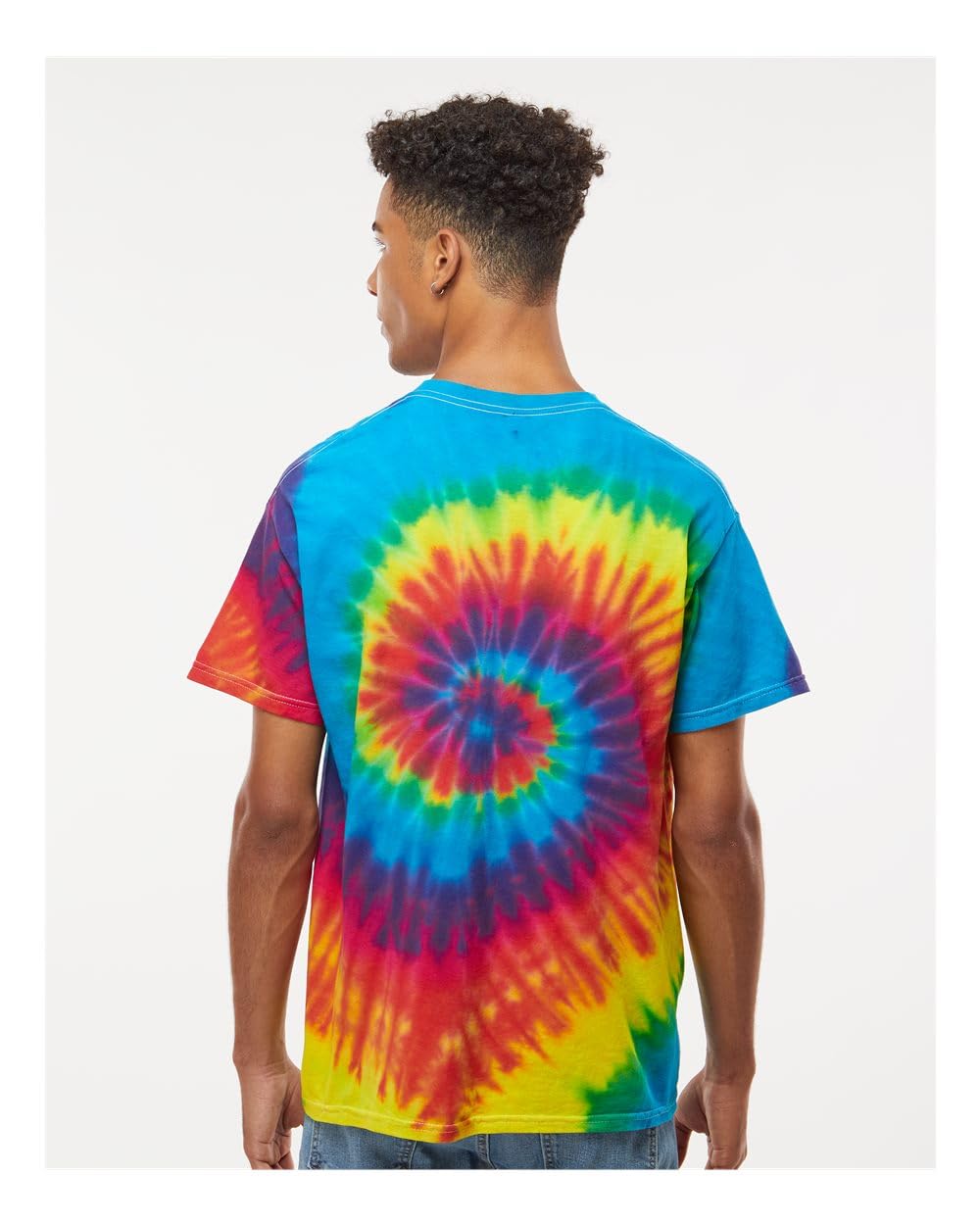 Unisex batik T-Shirt – Neon Rainbow Hippie Shirt dla kobiet i mężczyzn – strój festiwalowy w stylu lat 70. – Tie Dye tęczowa koszulka – bawełniana kolorowa koszulka męska S M L XL XXL 3XL 4XL 5XL