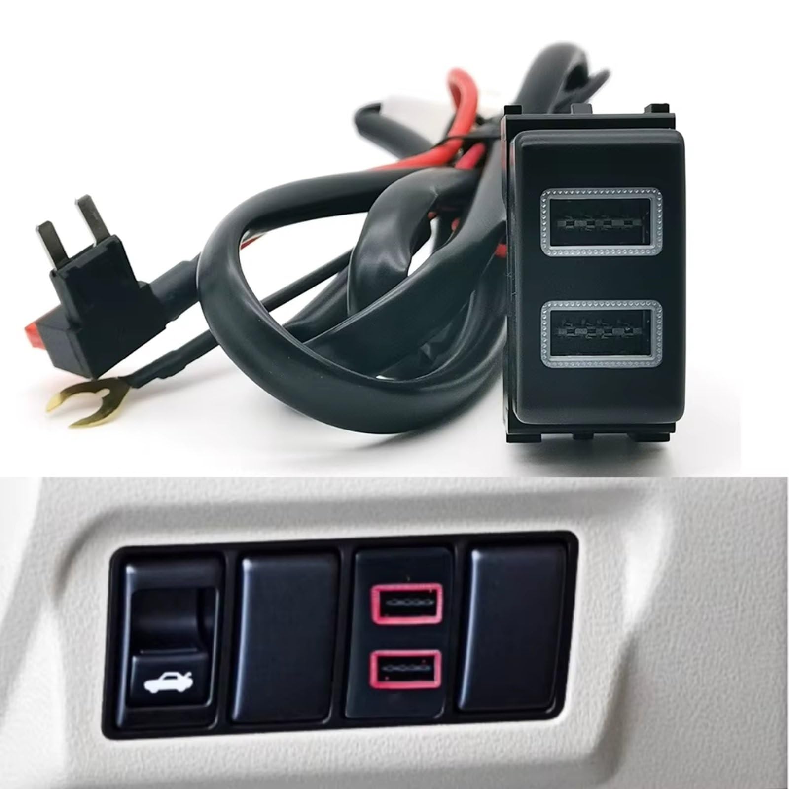 Console Centrale Avec Port USB Compatible Avec Nissan Pour Patrol Pour Y62 Pour X-trail Double Chargeur Prise Adaptateur QC3.0 Interface USB AUX voiture
