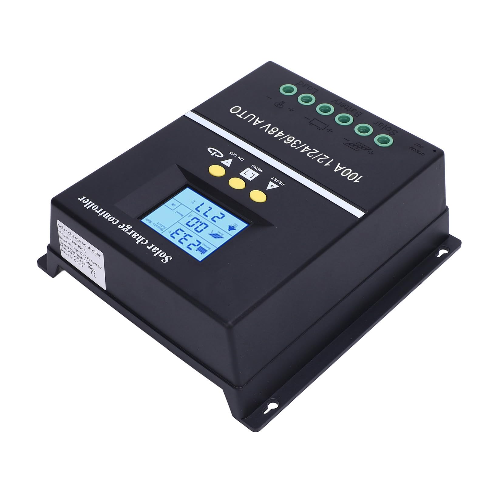 Fafeicy Regolatore di Carica Solare MPPT, Display LCD 100A 12V 24V 36V 48V con 7 modalità Operative, per di Batteria Regolatore Pannello Solare