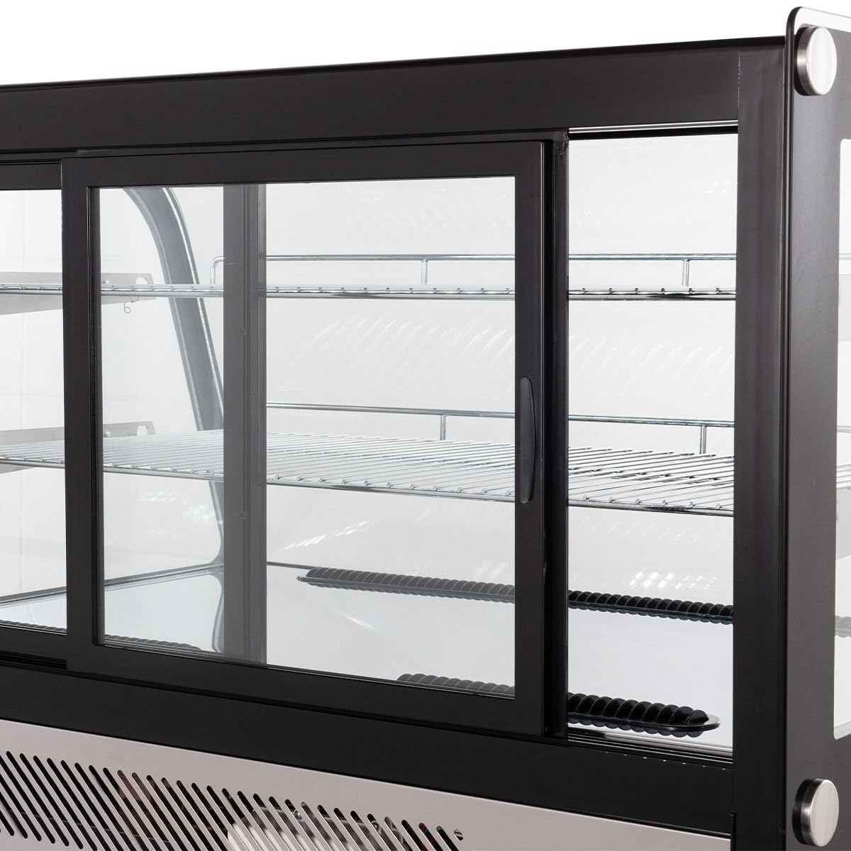 GastroHero Vetrina refrigerante 160 litri I vetrina buffet +2 °C e +6 °C con LED I vetrina refrigerante Gastro nero I banco refrigerante con porta in vetro e convezione I chiudibile a chiave