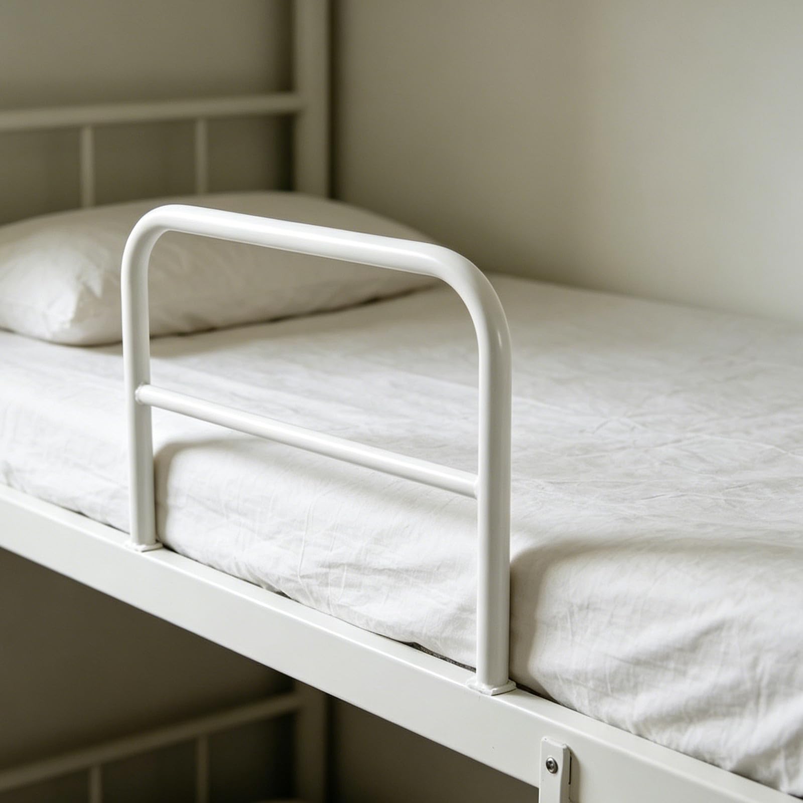 Barandilla de Seguridad para Cama Barra Protectora de Hierro, Diseño Transparente y Apertura Lateral para Prevención de Caídas Hogar y Dormitorios Compartidos