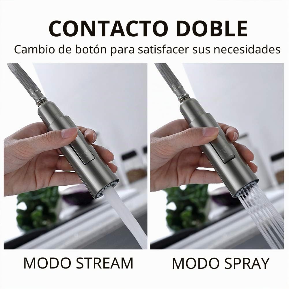 Gx Grifo De Cocina Con Sensor Táctil, Inducción Grifo De Fregadero Giratorio a 360°, Con Ducha Extraíble - 2 Modos De Rociador, Latón Monomando Mezclador De Fregadero, Para Agua Caliente Y Fría, Negro