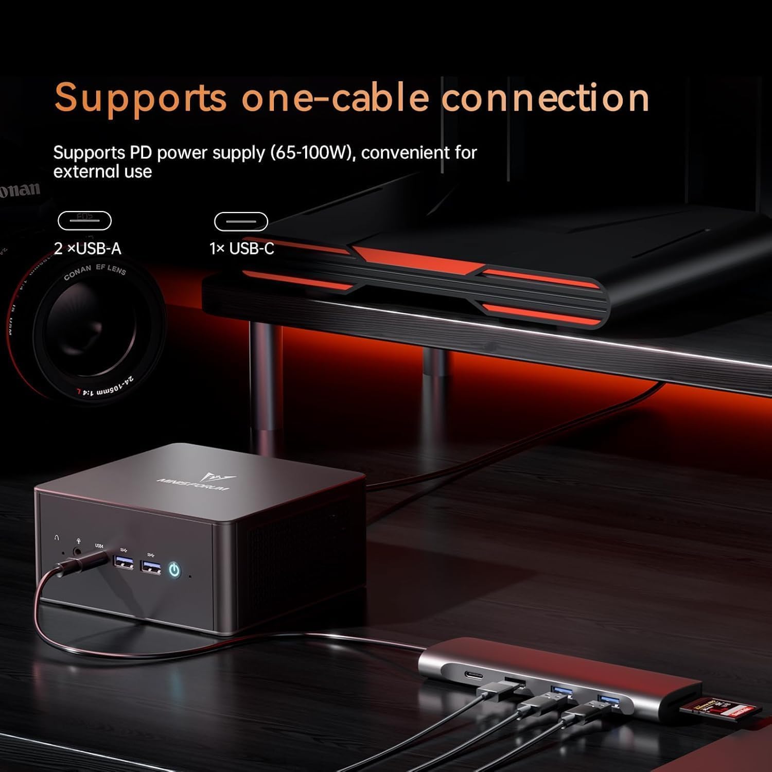 MINISFORUM UM890 Pro Mini PC, Ryzen 9 8945HS, Radeon 780M, 32GB DDR5, SSD 2TB, USB4, HDMI 2.1, DP 1.4, OCuLink, Doble LAN 2.5G, Wi-Fi 6E