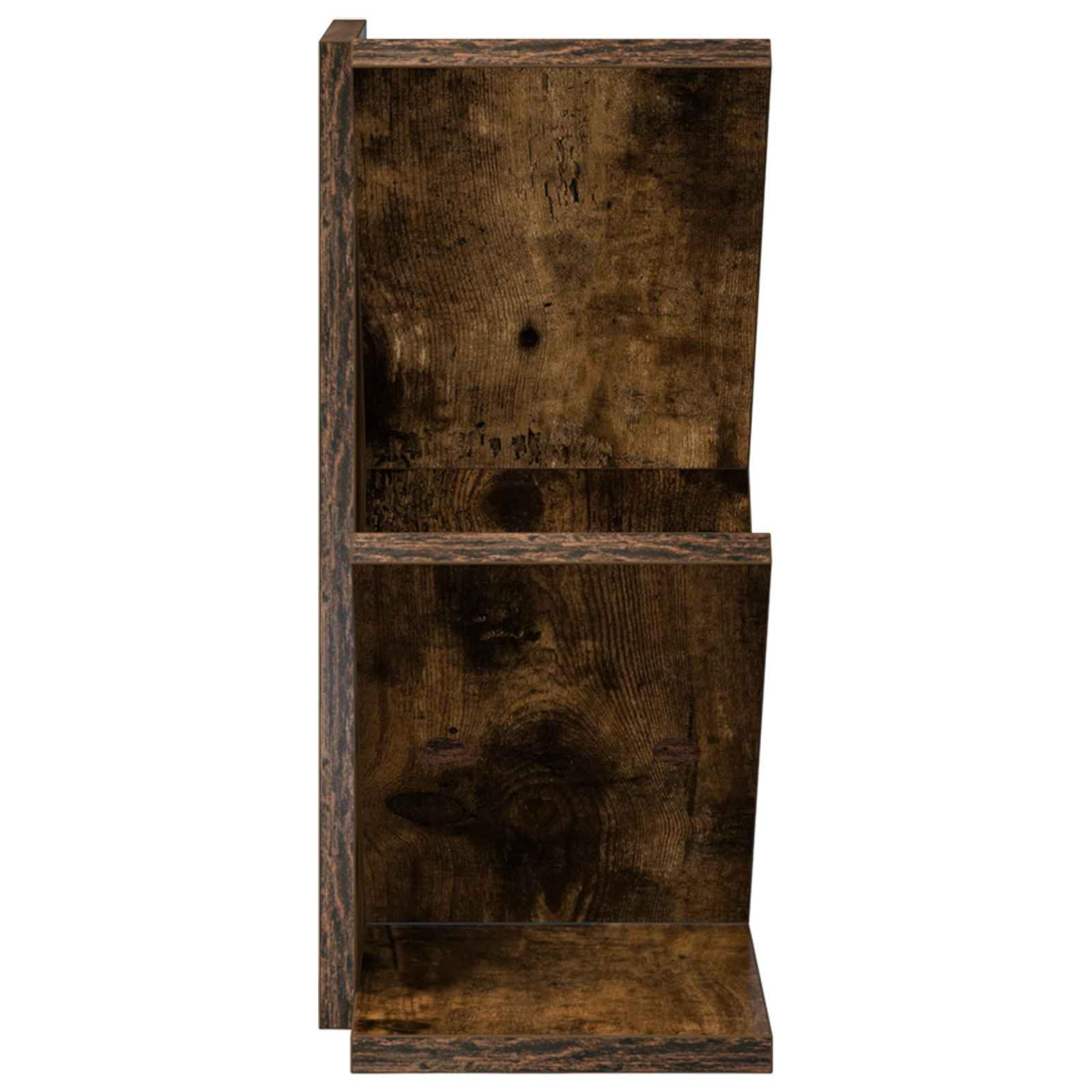Étagère Arbre 3 Niveaux en Bois d'ingénierie Chêne fumé 30 x 18 x 40 cm Rangement pour Livres Romans dossiers classeurs Bureau Salon Chambre avec Compartiments exposant Objets déco
