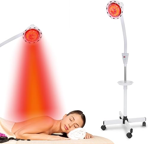 VARIPOWDER Lámpara de calor infrarroja, dispositivo de terapia de luz roja cercana a 275 W para aliviar el dolor corporal con soporte y