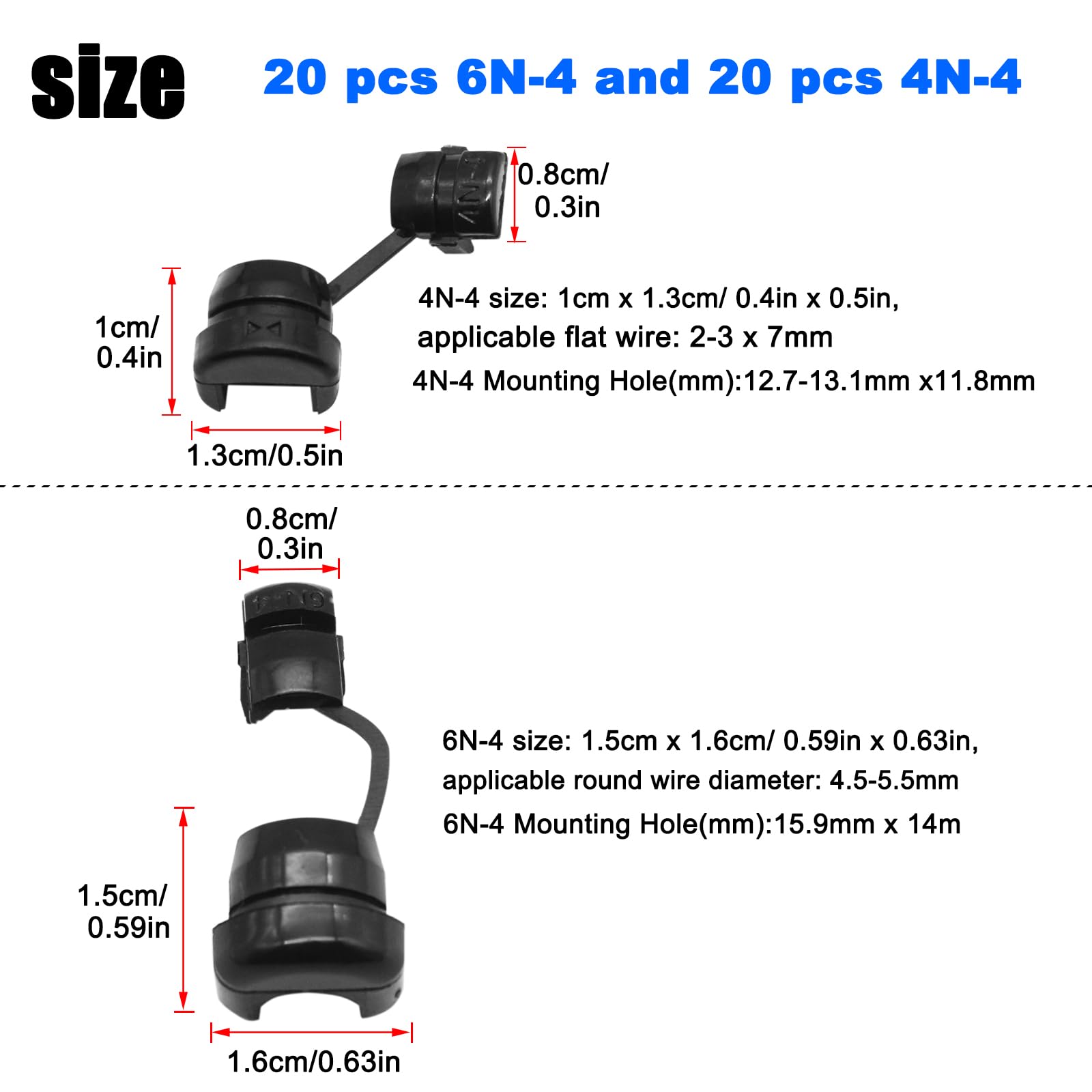 40PCS Nylon Insulation Cable Bush Grommet Electric Cable Protection Cord Buckle Strain Relief Bushing Black Wire Cover Round Cord Grommet,Office Home Wire Cover Management 6N-4 4N-4