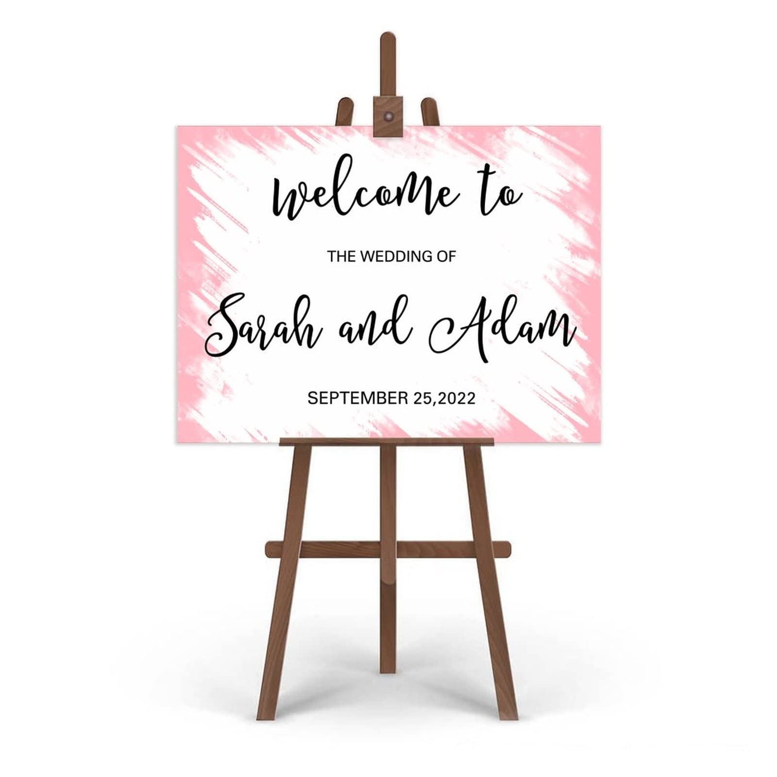 Niestandardowa nazwa ślub znak powitalny wykonany na zamówienie dowolne imię baby shower znak powitalny oznakowanie ślubne spersonalizowany znak powitalny 45 cm x 61 cm