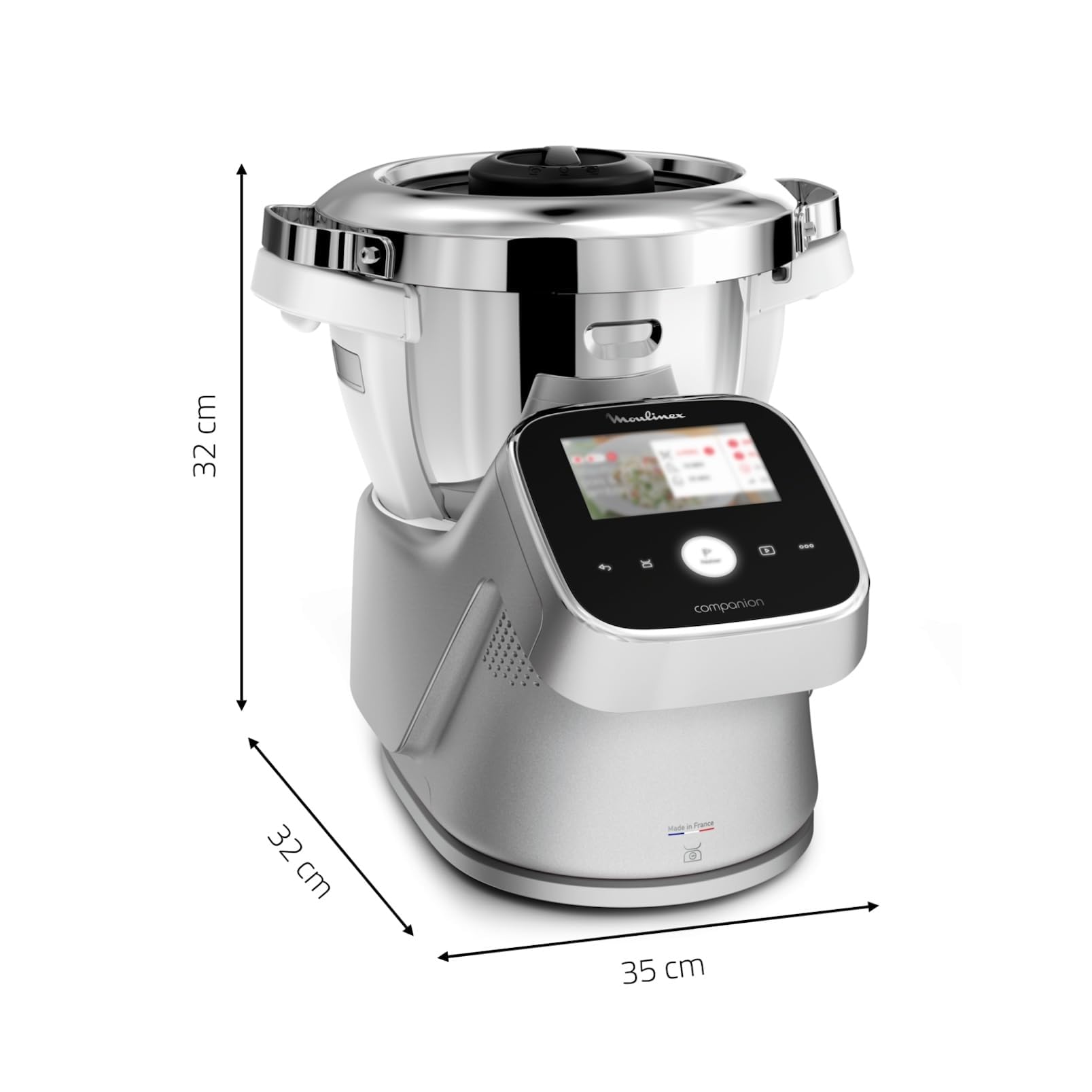 Moulinex i-Companion Touch Pro, Robot Da Cucina Multifunzione con Bilancia Integrata, 19 Modalità di Preparazione e Cottura, Capacità Utile 3L, Connettività WiFi/Bluetooth e Schermo Touch, HF93CC
