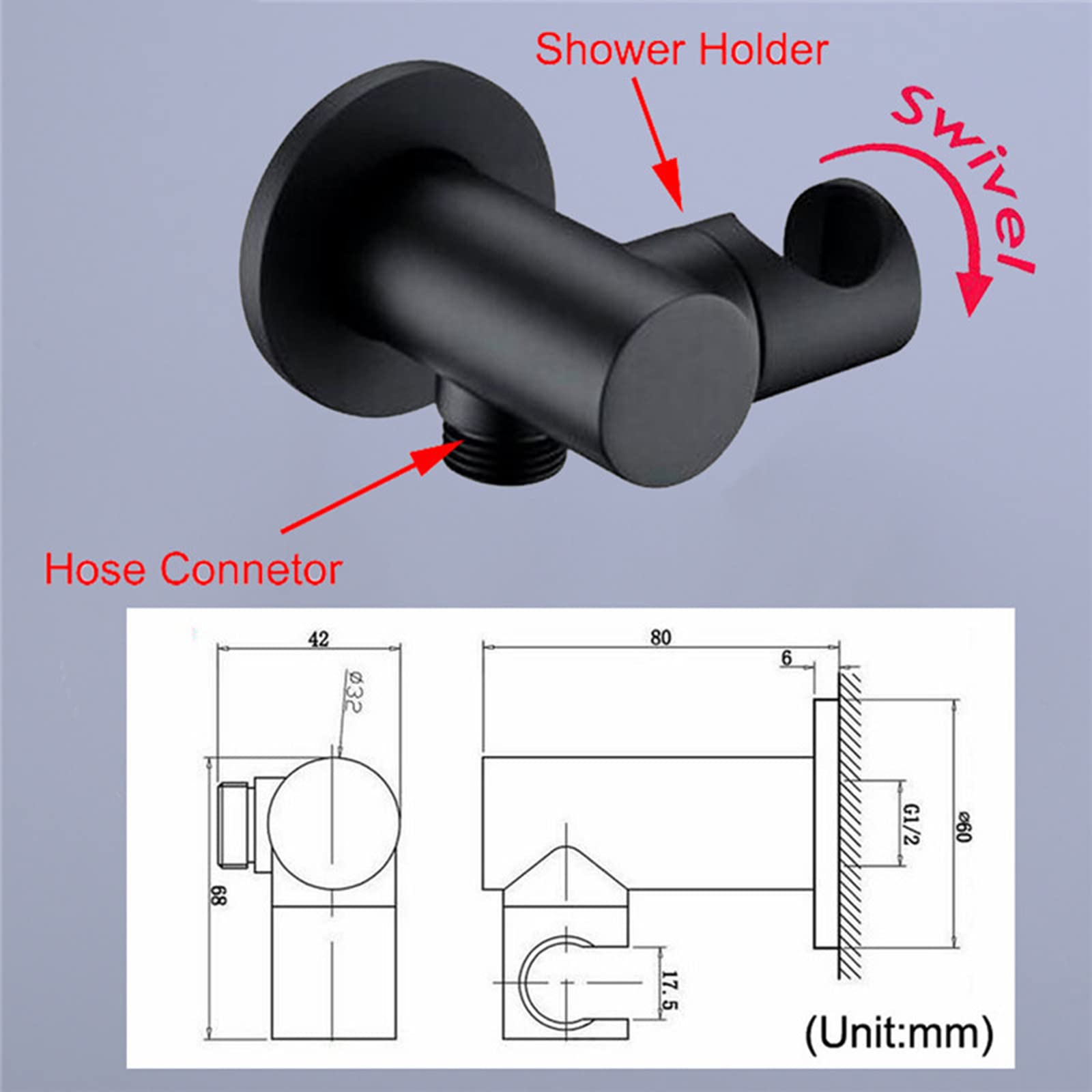 Set completo di rubinetti for doccia, sistema doccia a pioggia nero con soffione doccia a pioggia da 8 pollici e soffione doccia palmare a 3 funzioni, kit doccia a parete in ottone