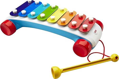 Fisher-Price Xilófono clásico juguete de tracción para niños instrumento musical de simulación para niños de 18 meses en adelante Fisher-Price Xilófono clásico juguete de tracción para niños instrumento musical de simulación para niños de 18 meses en adelante