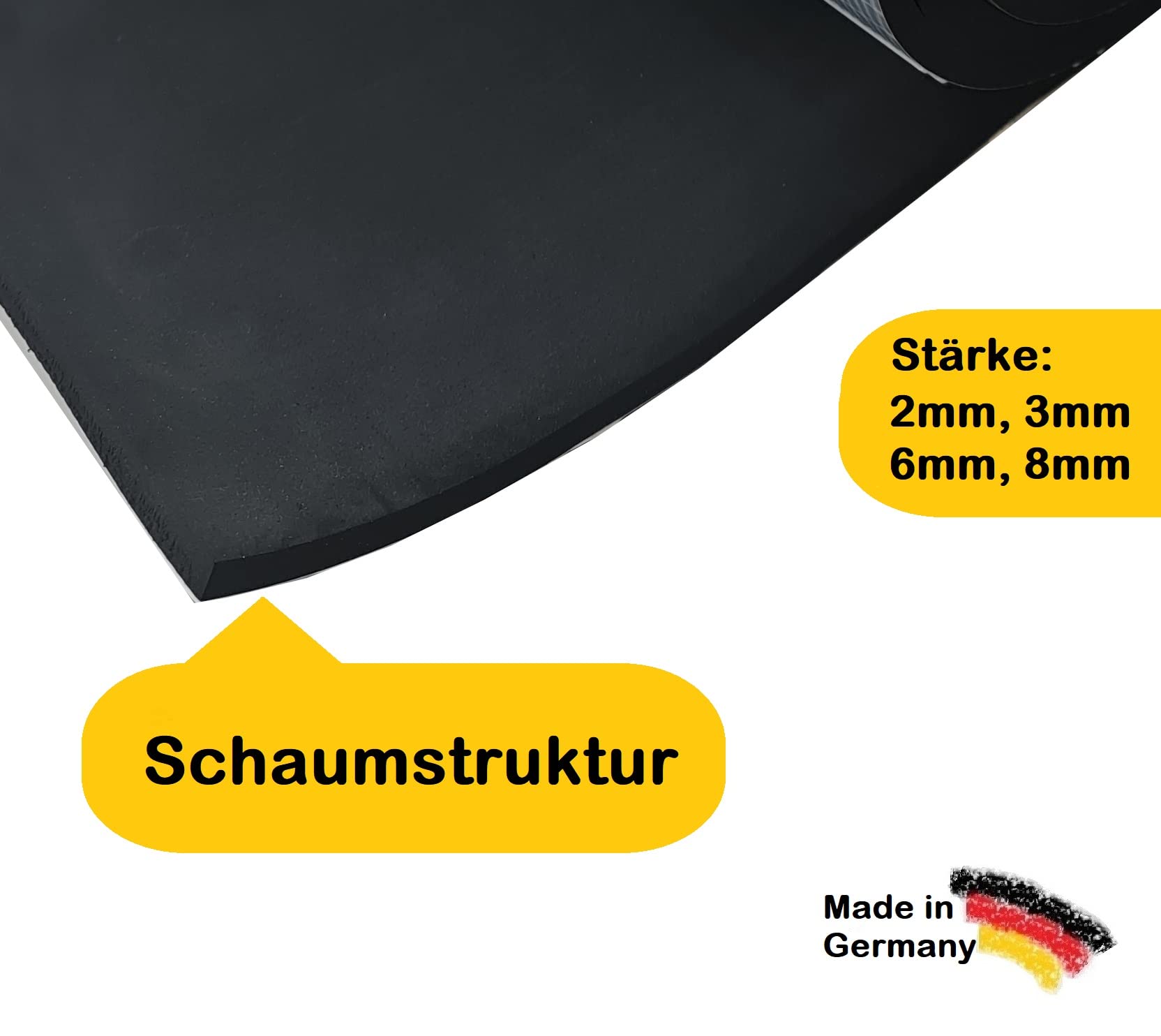 Cinta de sellado EPDM Premium, 3 mm de grosor, autoadhesiva, 10 m por rollo de caucho celular (60 mm x 10 m)