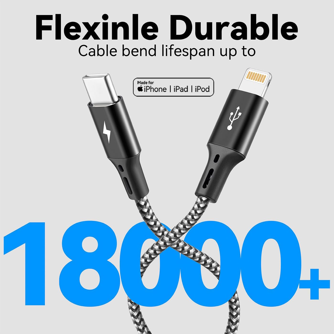 USB Ladekabel 3 In 1 – 1,2 M Nylon Geflochten – Mit Lightning, USB-C & Micro-USB – Für IPhone, Android, Tablet, PS Uvm.