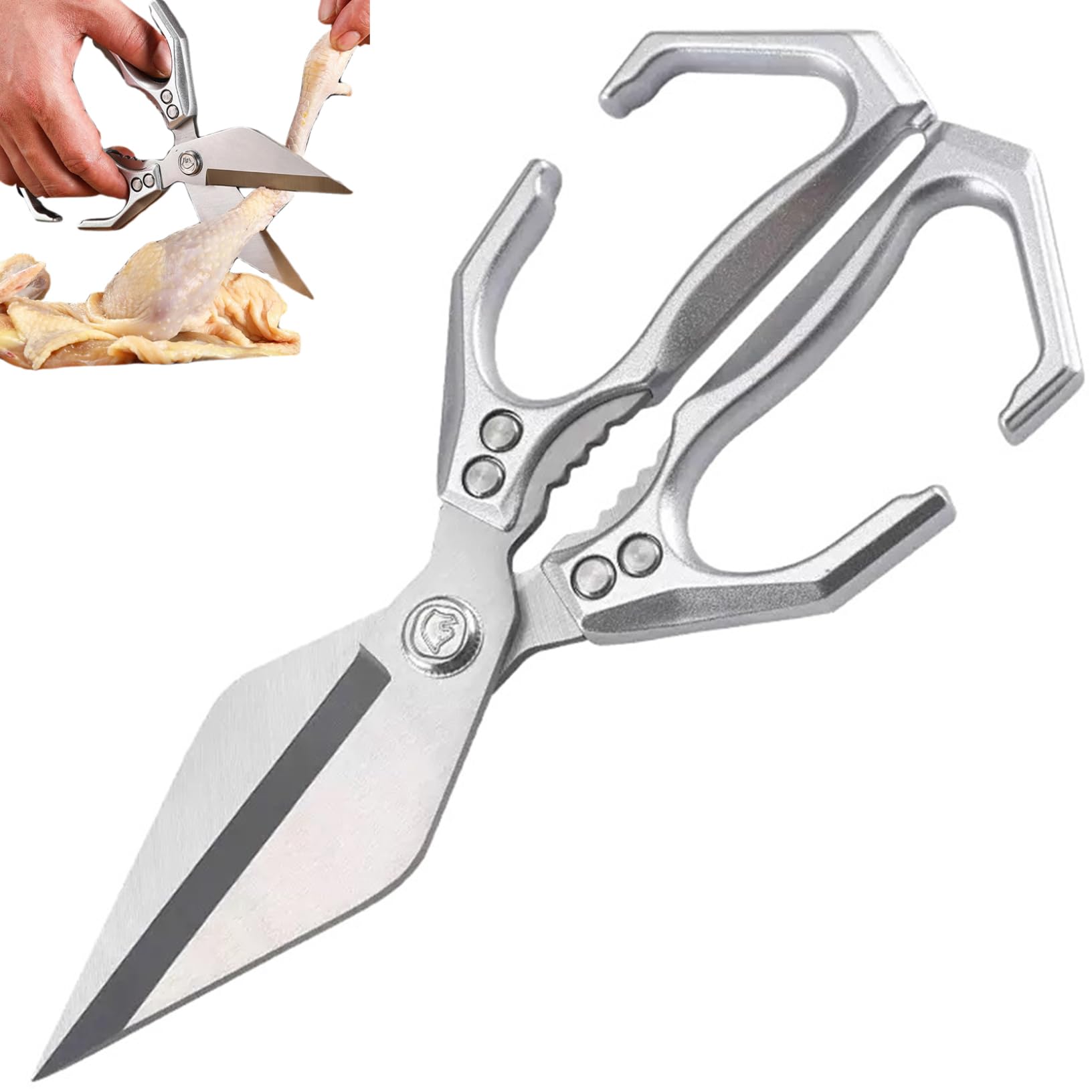 Cakeeyum Kitchen Scissors For Kitchen Poultry Shears Multifunctional Heavy-Duty Stainless Steel Scissors With Ergonomic Handle For Chicken, Meat, Seafood, Bone Cutting