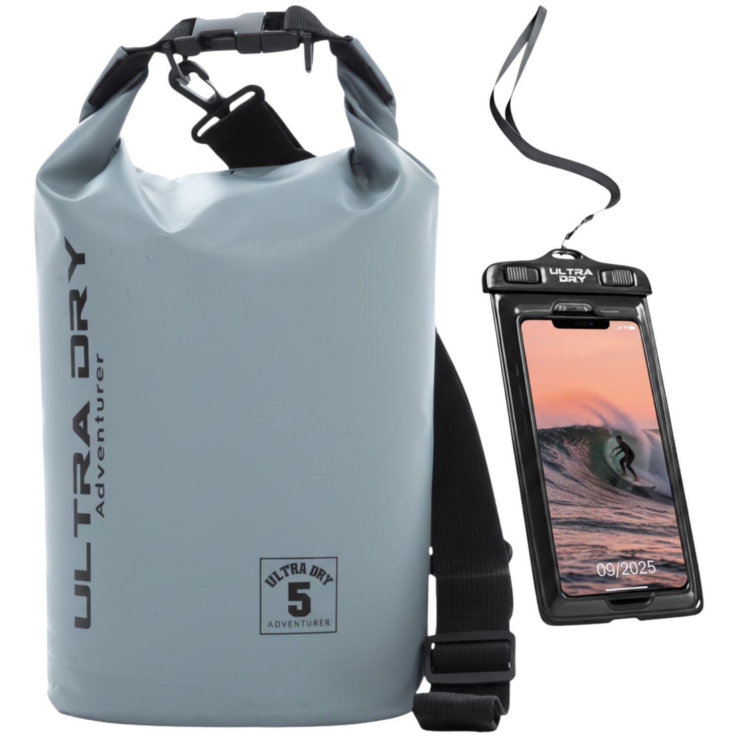 Ultra Dry Adventurer Premium Waterproof Bag, Sack with Phone Dry Bag and Long Adjustable Shoulder Strap Included, Perfect for Kayaking/Boating/Canoeing/Fishing/Rafting/Swimming/Camping/Snowboarding