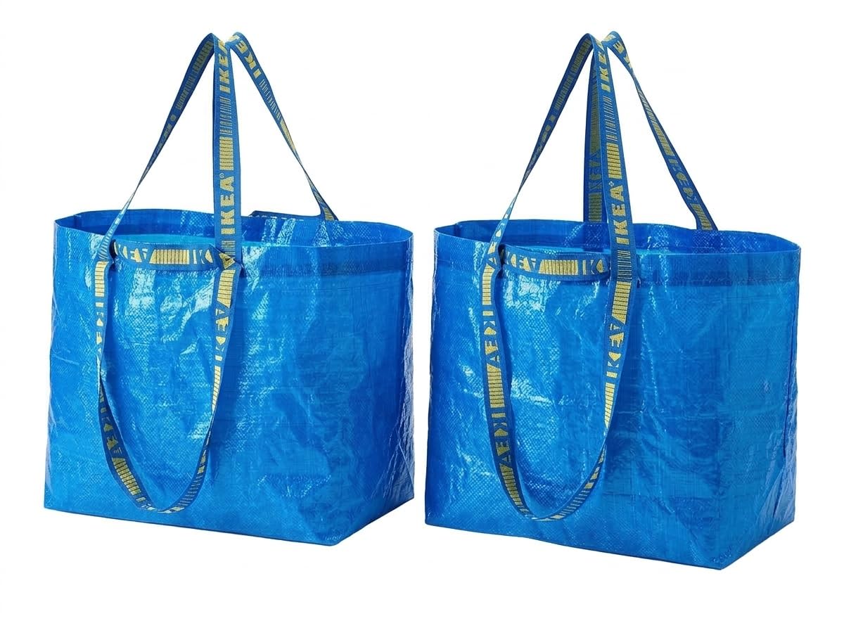 FRAKTA Carrier Bag, Blue, Large Size Shopping Bag 2 Pcs Set