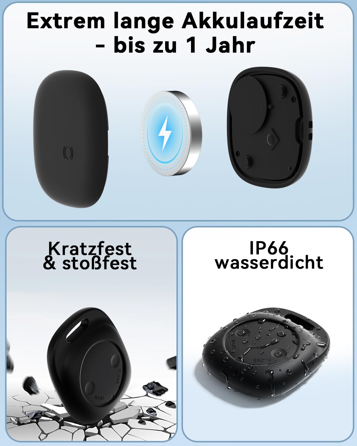2 localizzatori GPS Android Smart Tag per Google Find Hub | Tracker Android senza abbonamento, Air Tracker per chiavi, valigia, bagagli, con custodia in silicone IP66 e batteria