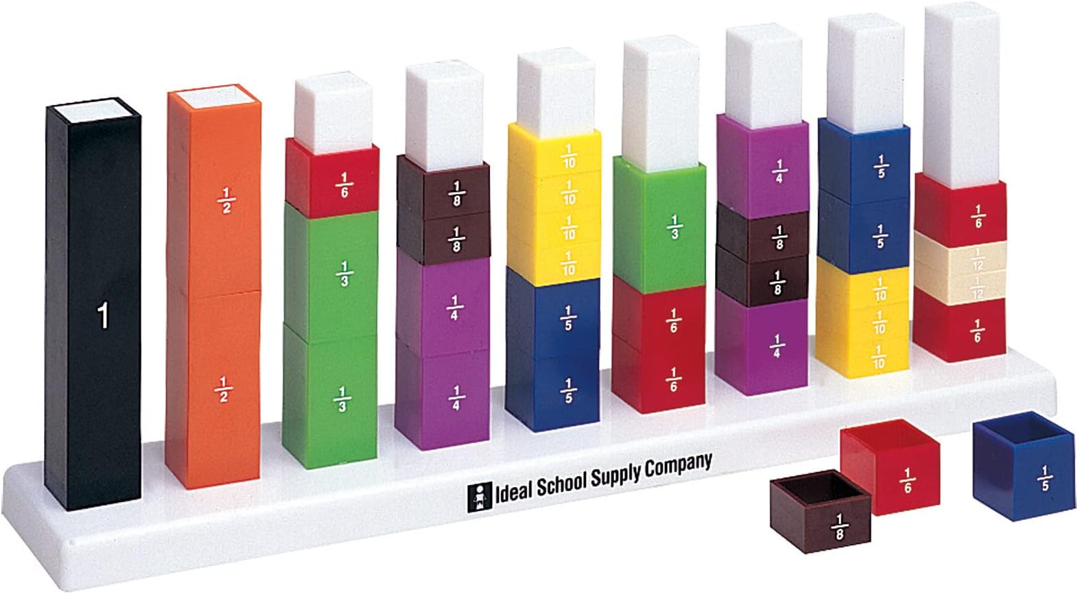 Carson Dellosa 51-Piece STAX Fraction Manipulatives Set, Math Cubes Covering 1/12 to Whole Numbers, Hands-On Learning, Homeschool and Classroom Must Haves