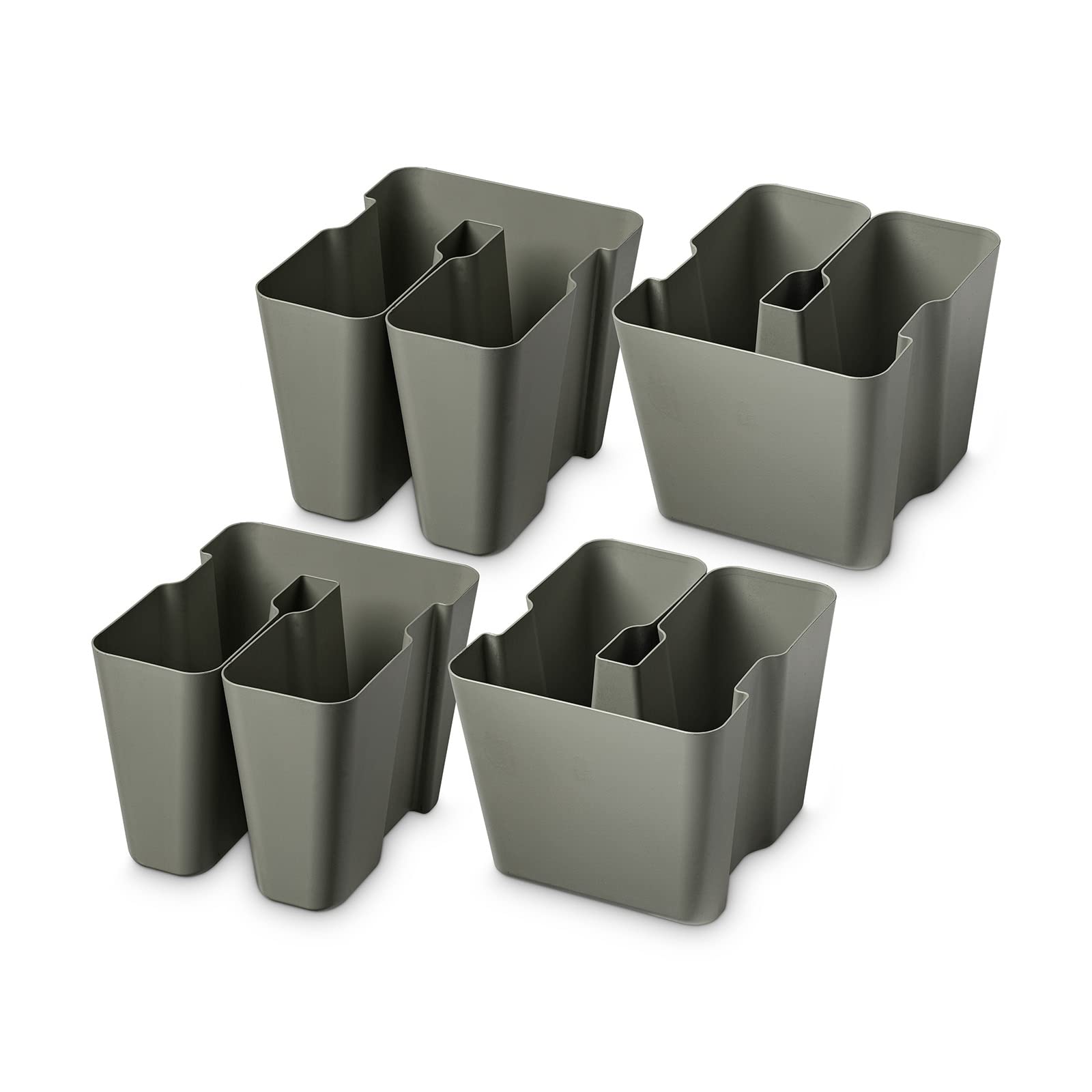 4 x Blumenkasten für Balkongeländer als Sichtschutz oder Rankhilfe, Array-Planter, Quarzgrau, 4 Liter, mit Wasserspeicher