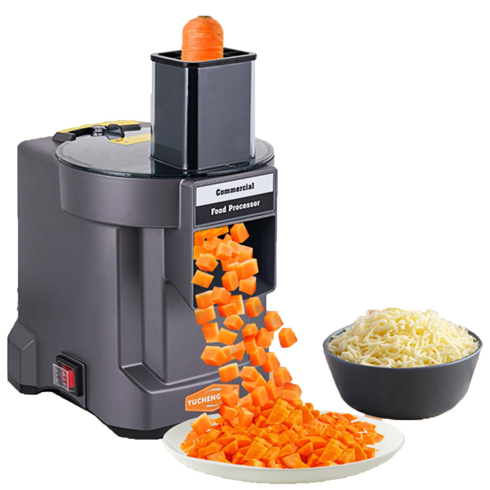 Tritaverdure Elettrico 3 in 1 - Cubettatrice per Frutta e Verdura Professionale Multifunzionale, Robot da Cucina con Lame in Acciaio Inox per affettare, Tagliare a cubetti, tritare