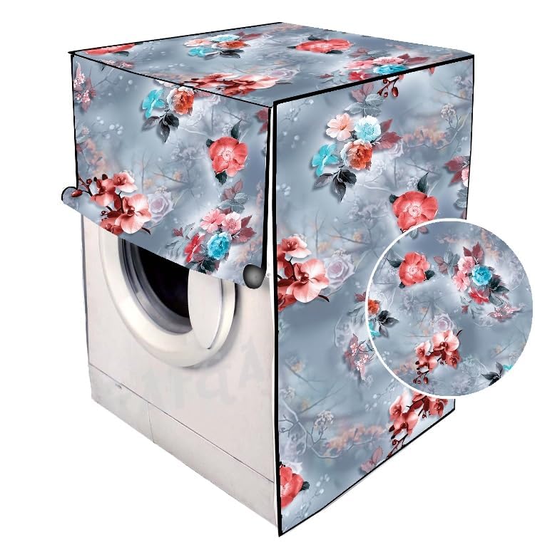 Image of PVC Fully Automatic Front Load Washing Machine Cover Compatible For IFB 7 Kg, 7.5 Kg, 8 Kg, 8.5 Kg, 9 Kg Dimension 62 D X 64 W X 86 H Centimeters, Grey.