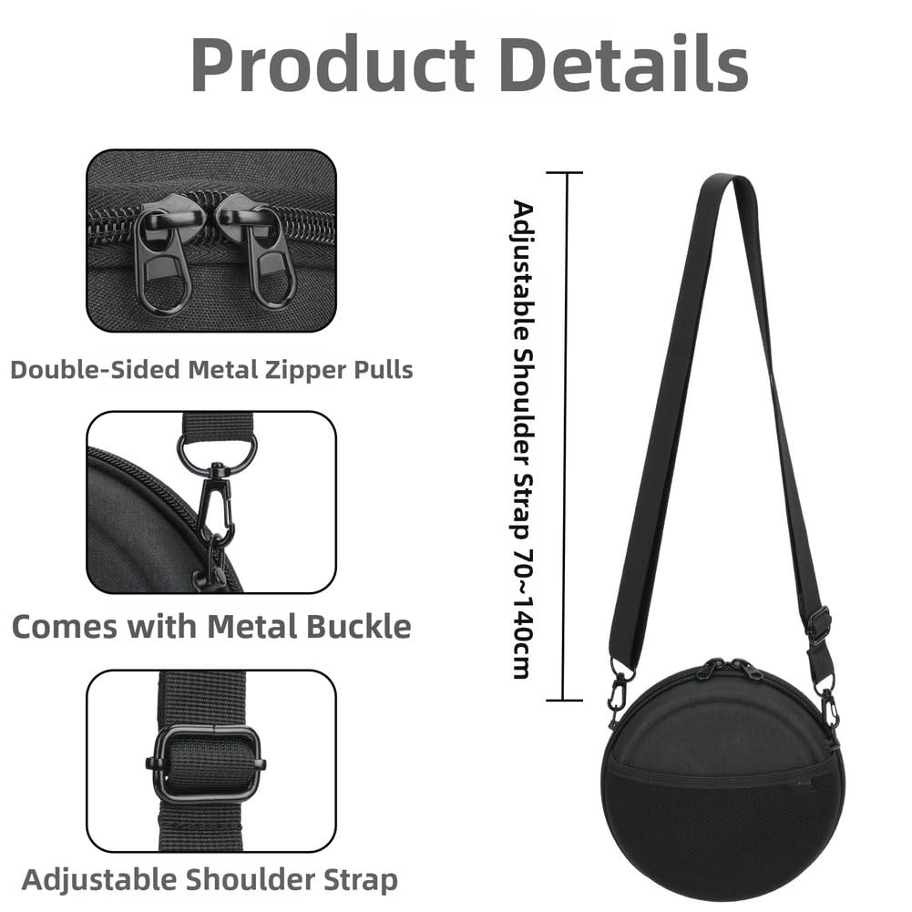 CD-Player-Tasche mit verstellbaren Schultergurten, tragbarer Disc-Player-Aufbewahrungshalter für Reisen, kompakte Tragetasche mit Organizer-Fächern und sicherer Passform für unterwegs