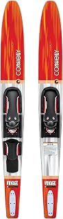 Connelly Voyage 68" Combo Waterskis - Durable Reinforced Composite, Adjustable Bindings 9-14, Stable Tracking for Beginners