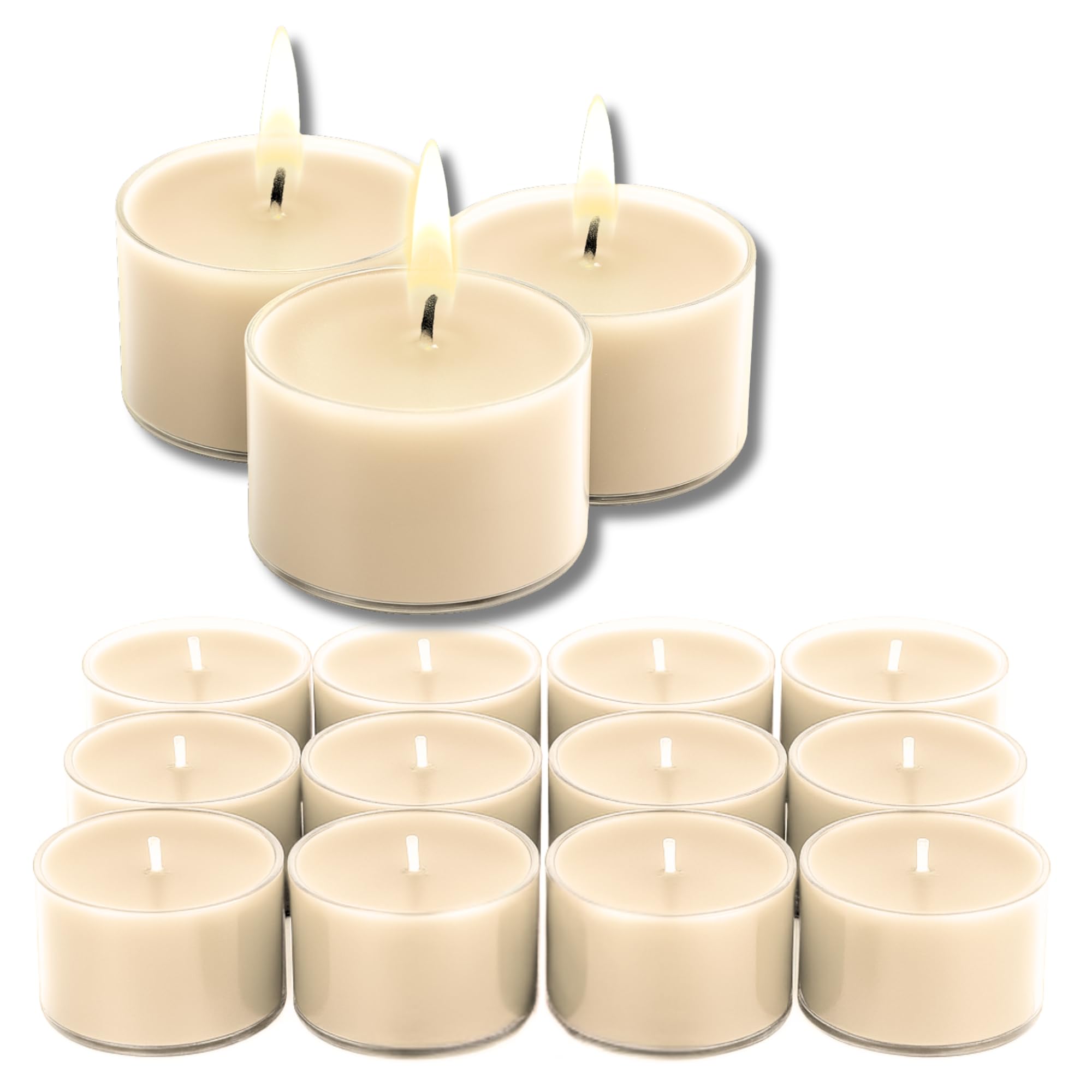 Candelo 12-delige set XXL geurkaarsen sfeer - geurtheelichten Wellness - Jumbo theelicht in kunststof hoes - 8 uur brandduur - grote theelichten in 3 kleuren