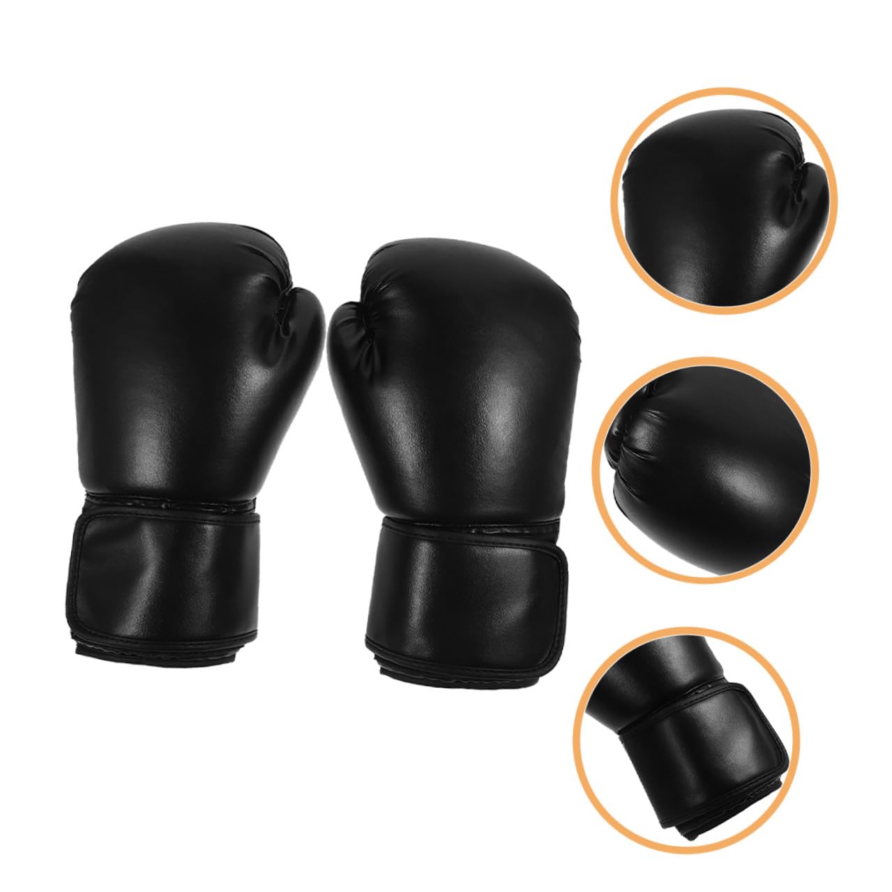 Guantoni da Boxe Professionali per Allenamento e Sparring Posizione Naturale della Mano e Materiale Pu Antiusura, Colore Nero, per Workout Fitness e Boxe