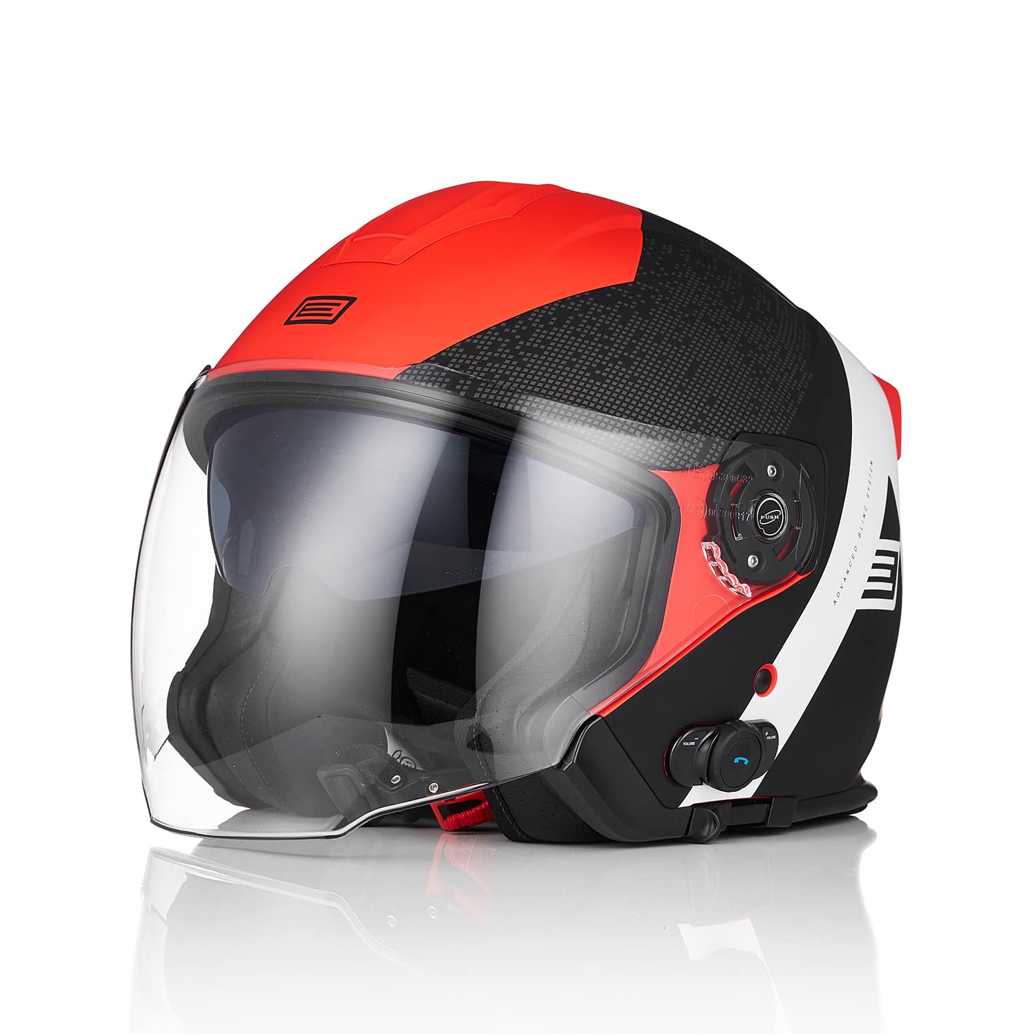ORIGINE Casco Moto Jet Bluetooth Casco Scooter con Doppia Visiera Omologato ECE 22-06